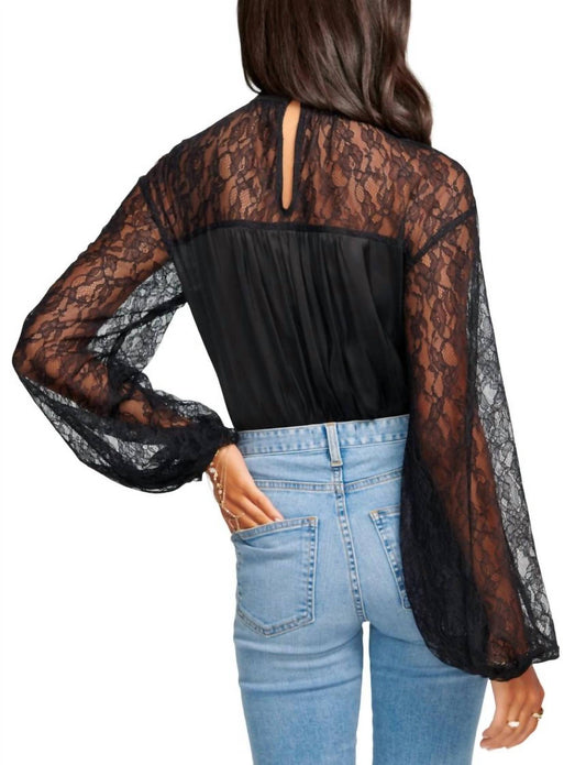 SORINDA LACE MOCK NECK TOP