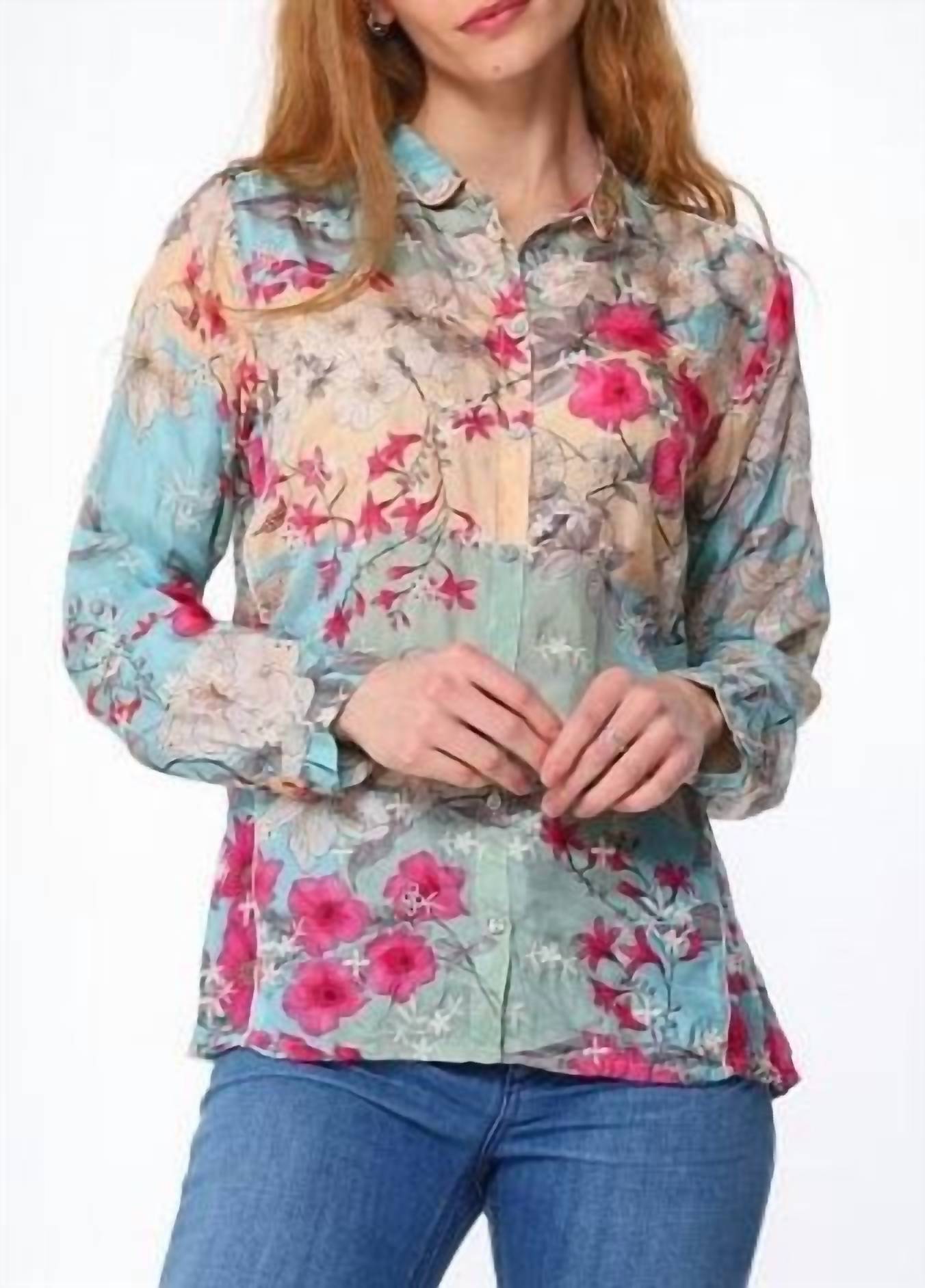 Johnny Was - PERMINT APHRODITE SILK SHIRT