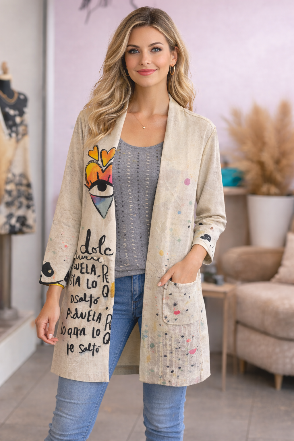 Yolly - Women's La Dolce Open Front Coat