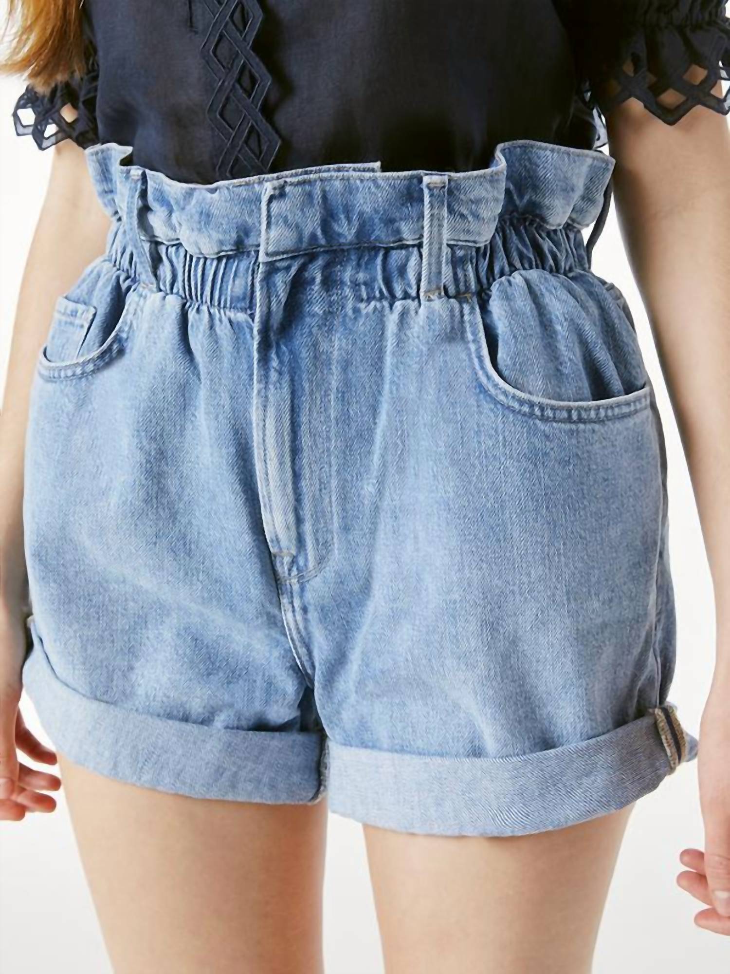 FRAME ELASTIC WAIST SHORT in meridian - women's shorts - alternate view