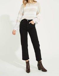 Gentle Fawn FONDA SWEATER in oatmeal stripe - women's sweater - detail view