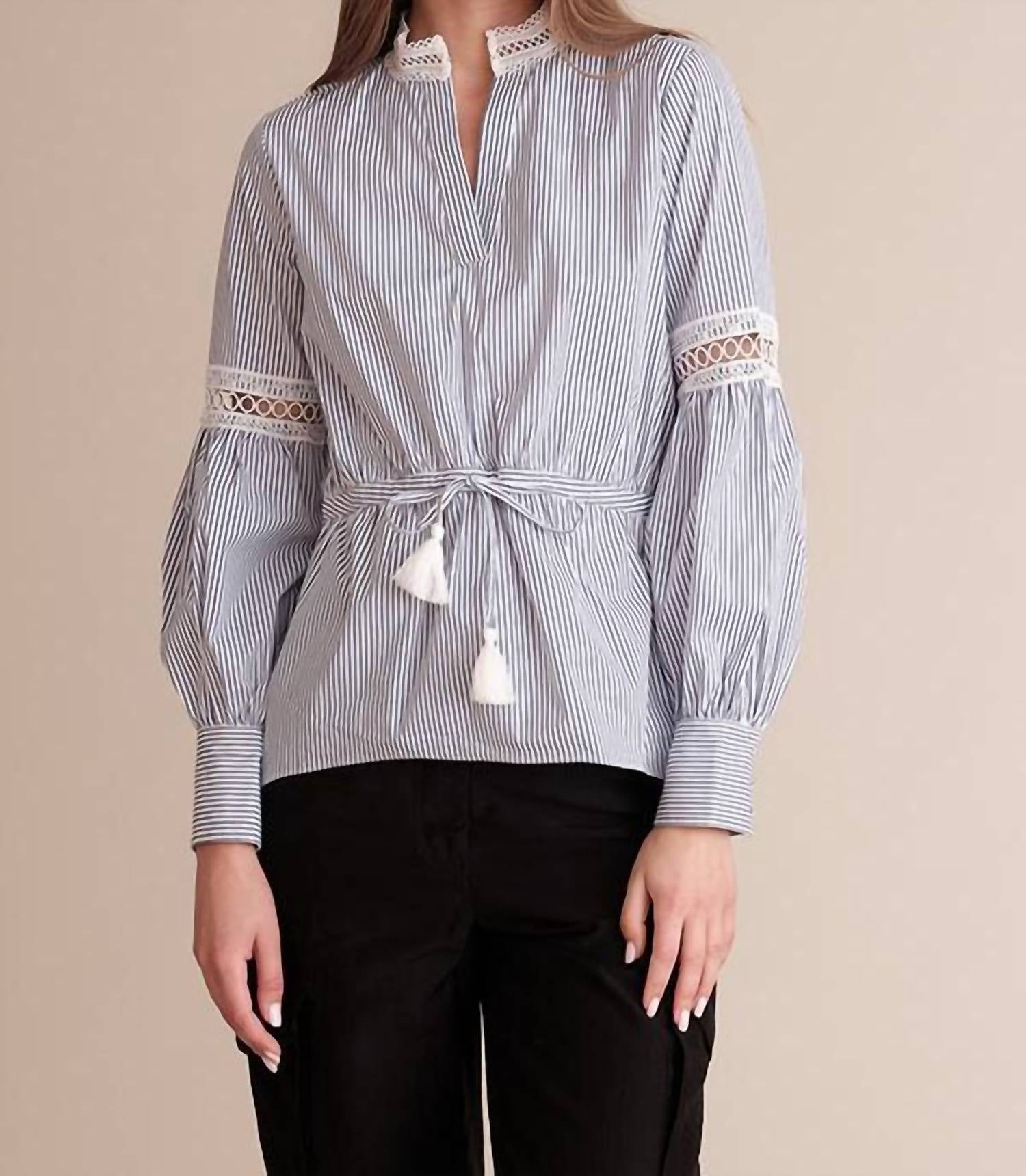 Haute Hippie - GABY TIE WAIST STRIPED TOP