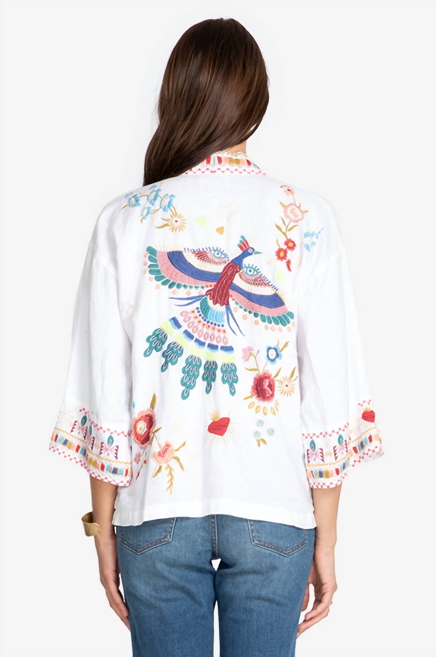 Johnny Was - MARIS LINEN CROPPED KIMONO