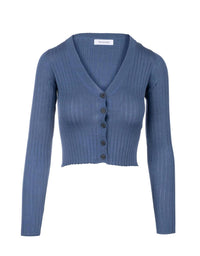 RIBBED CROPPED CARDIGAN