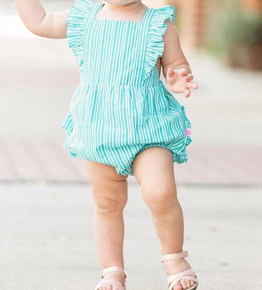 STRIPE BUBBLE ROMPER FOR BABY GIRLS