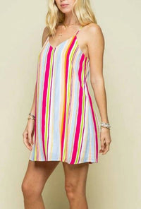 MULTI COLOR STRIPE TANK DRESS