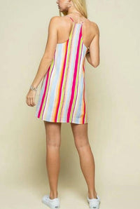MULTI COLOR STRIPE TANK DRESS
