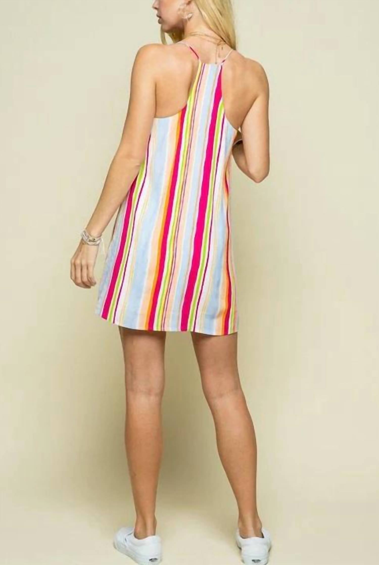 MULTI COLOR STRIPE TANK DRESS