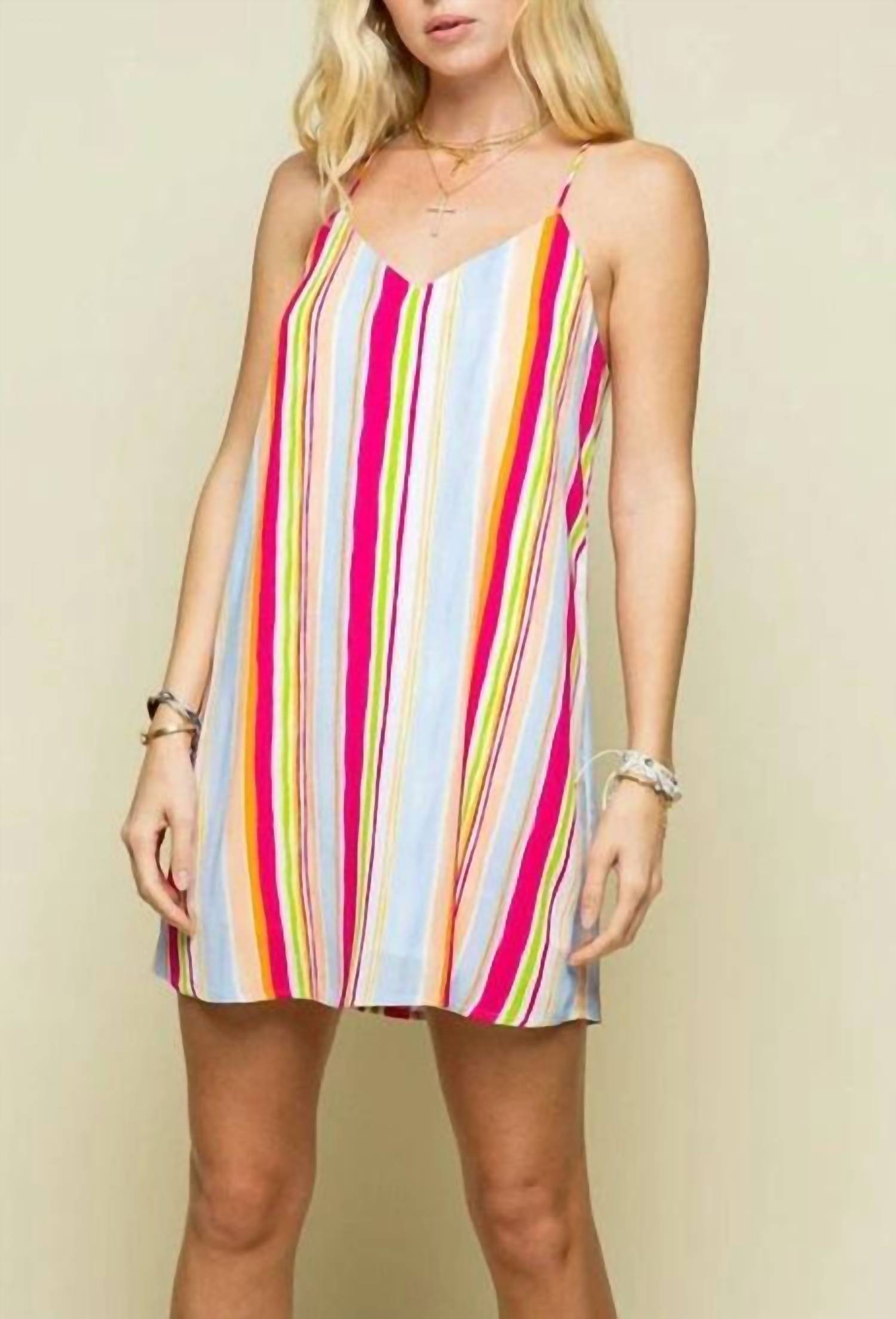 MULTI COLOR STRIPE TANK DRESS