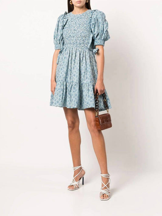 Sea - IDA FLORAL-PRINT SMOCKED DRESS