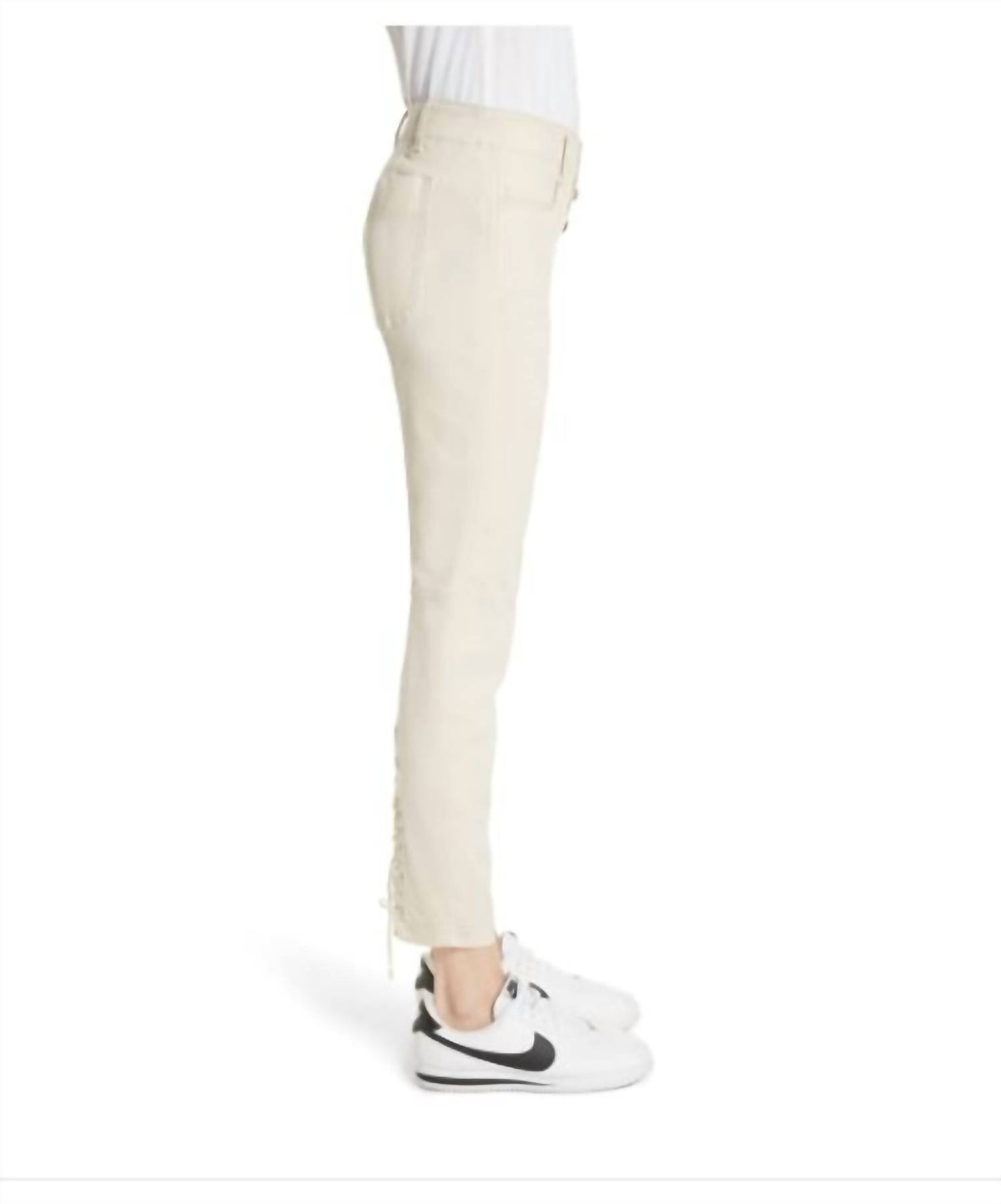 A.L.C. - Lace Up Ankle Pants with Exposed Button Fly