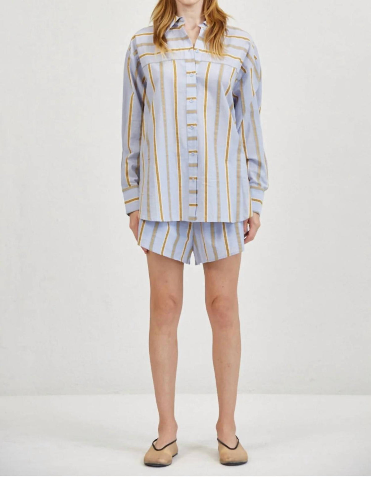A.Ren - Bryce Stripe Pull-on Shorts