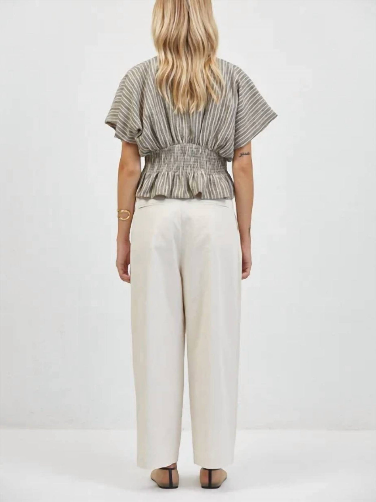 A.Ren - Isla Shirred Peplum Top