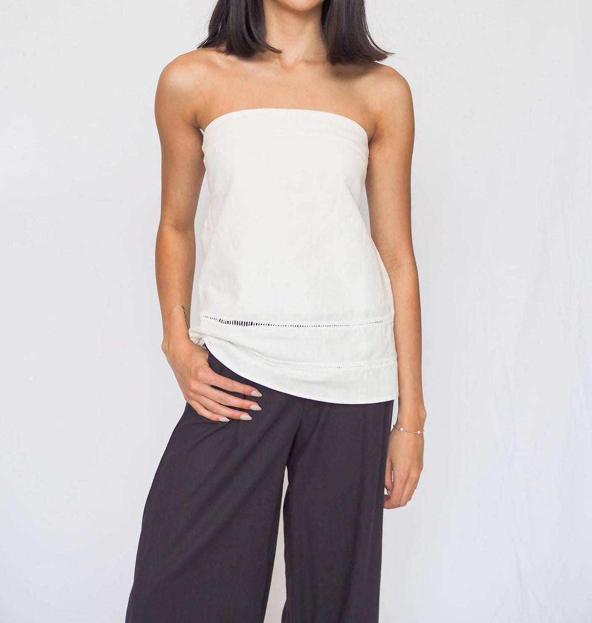 A.Ren - Linen Strapless Top