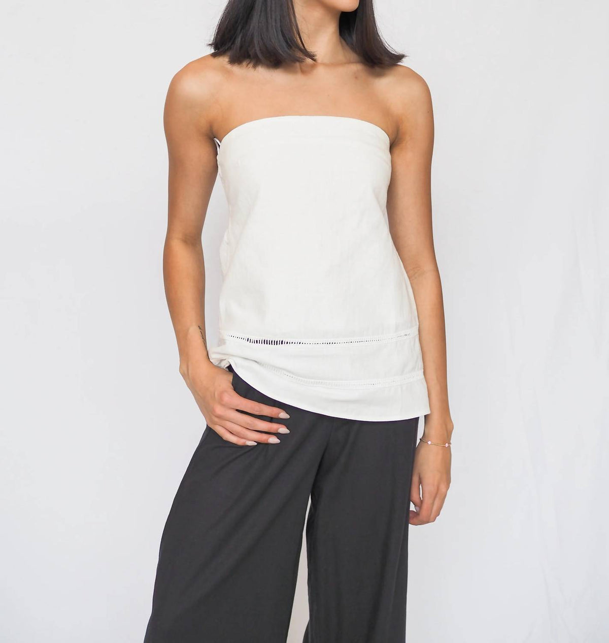 A.Ren - Linen Strapless Top