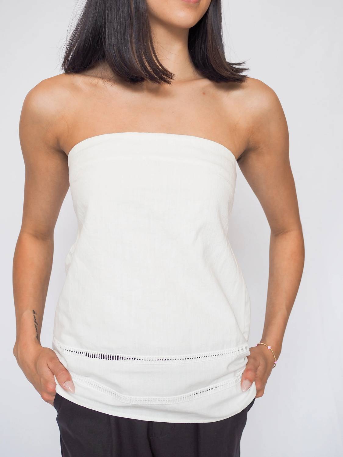 A.Ren - Linen Strapless Top