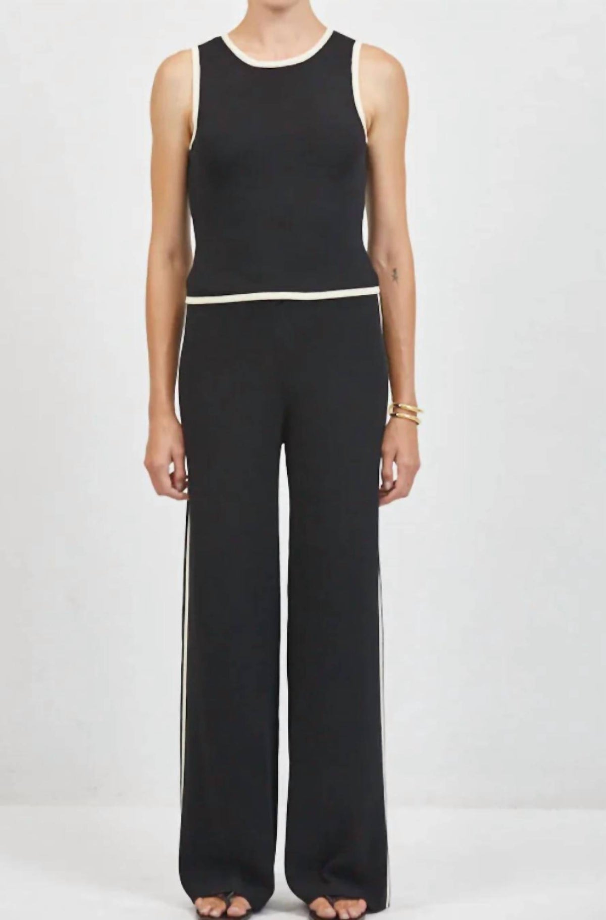A.Ren - Simone Contrast Piping Pants