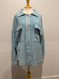 Perch - Women's Vintage Patchwork Drop Shoulder Shacket