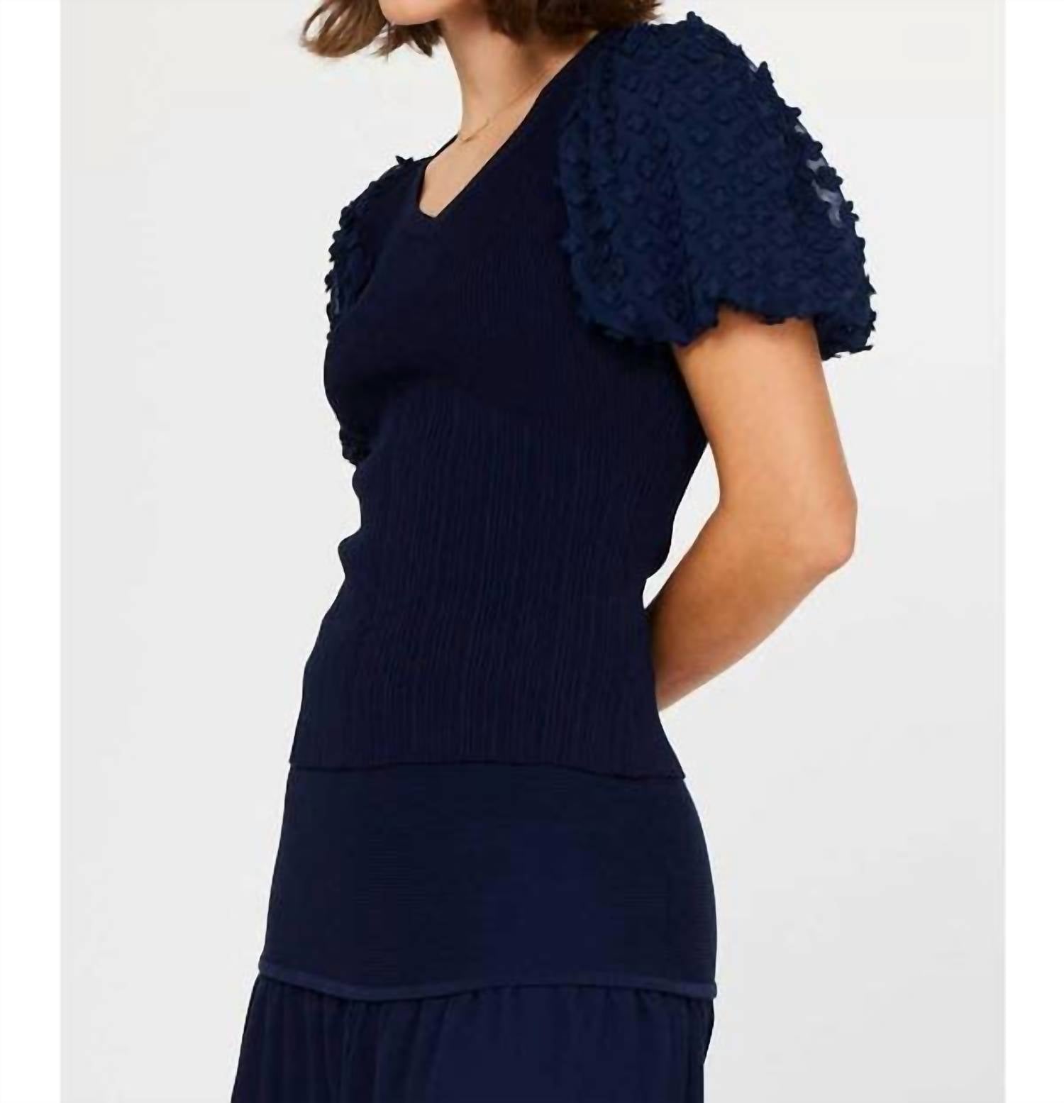 Current Air - Sweetheart Neck Puff Sleeve Top