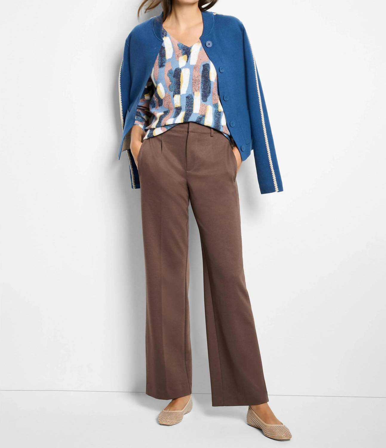 Nic + Zoe - Drapey Ponte Wide Leg Trouser