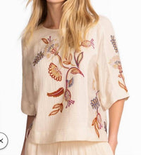 Johnny Was - mixed media dolman blouse