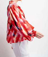 Ee:Some - Printed Puff Sleeve Top