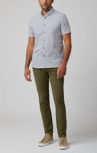 Stone Rose - Printed Bees Short Sleeve Button Down Shirt