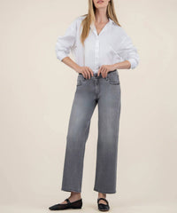 KUT FROM THE KLOTH Charlotte Mid Rise Wide Leg Jeans in grey - women's jeans