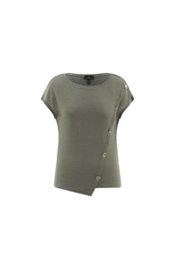 Marble - Asymmetrical Button Top