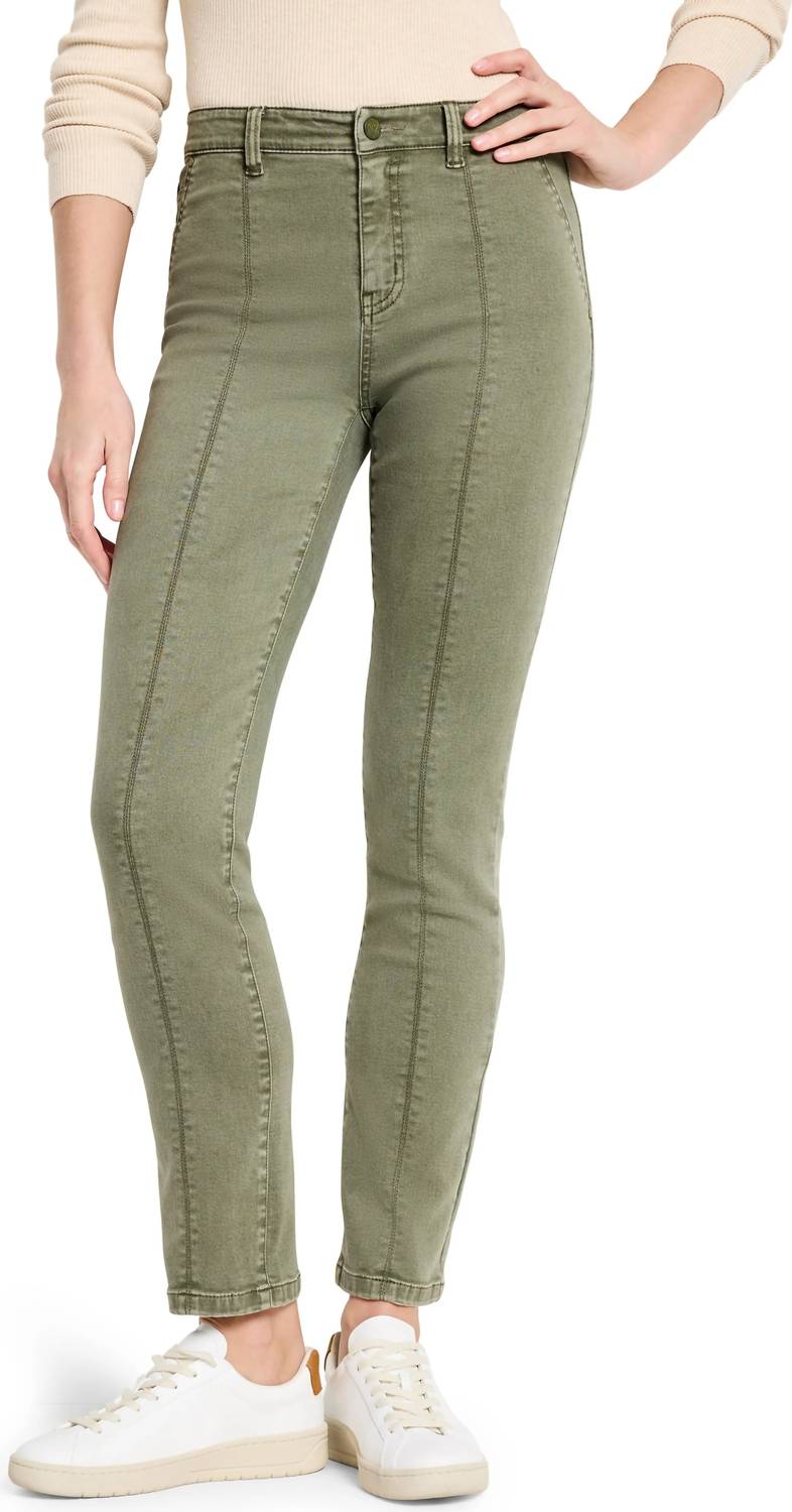 Nic + Zoe Daytrip Straight Carpenter Jeans in olivewood - women's jeans