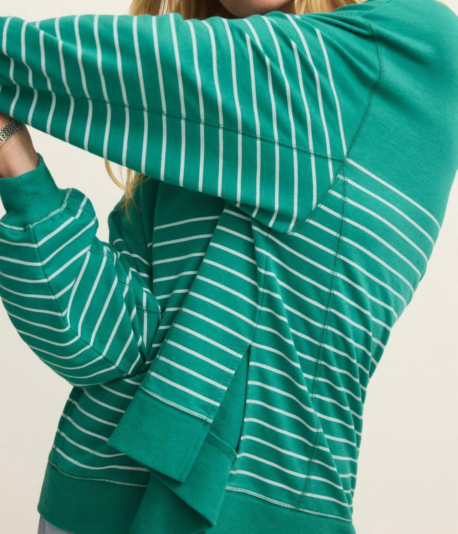 Z Supply Modern Stripe Weekender Top in la palma - women's sweater - alternate view