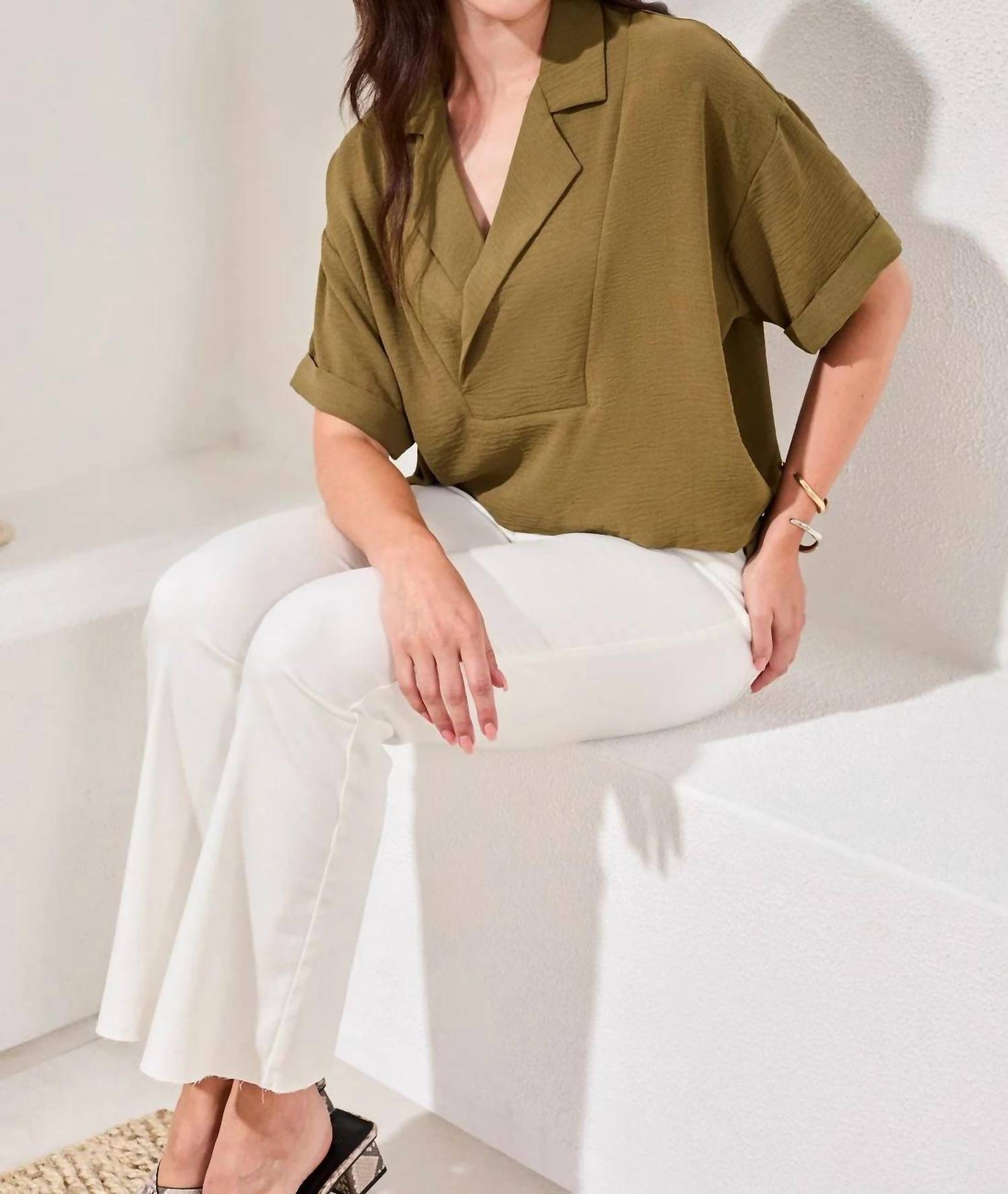 Tribal - Soft Lapel Collar Top