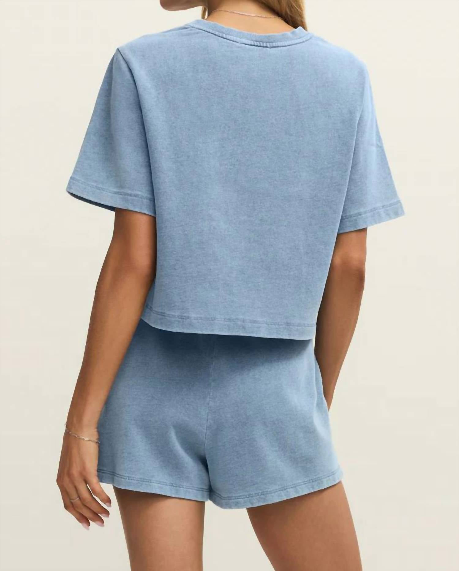 Z Supply - Curran Knit Denim Cropped Sweatshirt