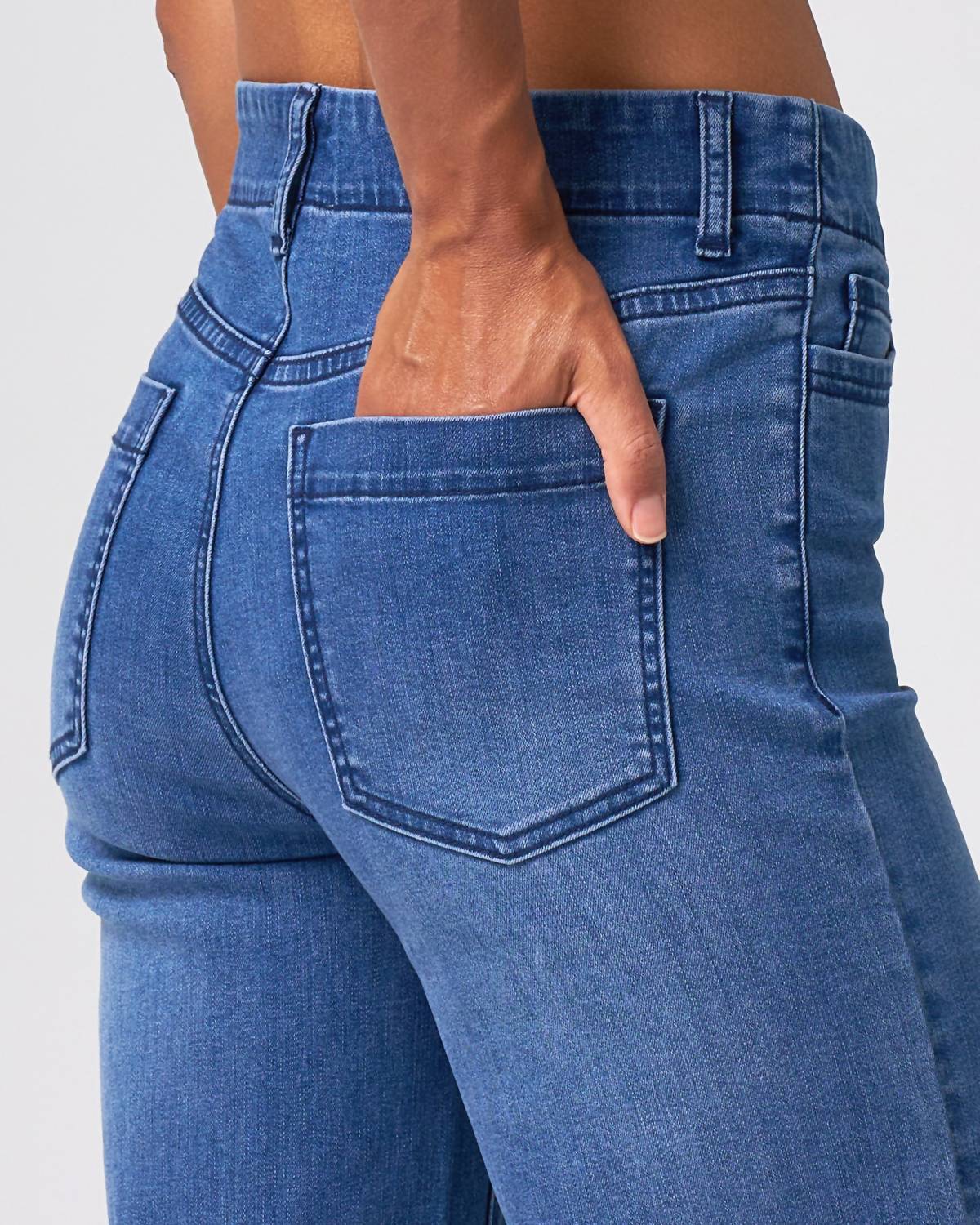 Franne Golde Effortless Wide Leg Jeans in classic wash - women's jeans - view 5