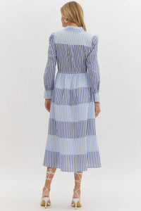 entro Gretchen Midi Dress in blue - women's dress - detail view