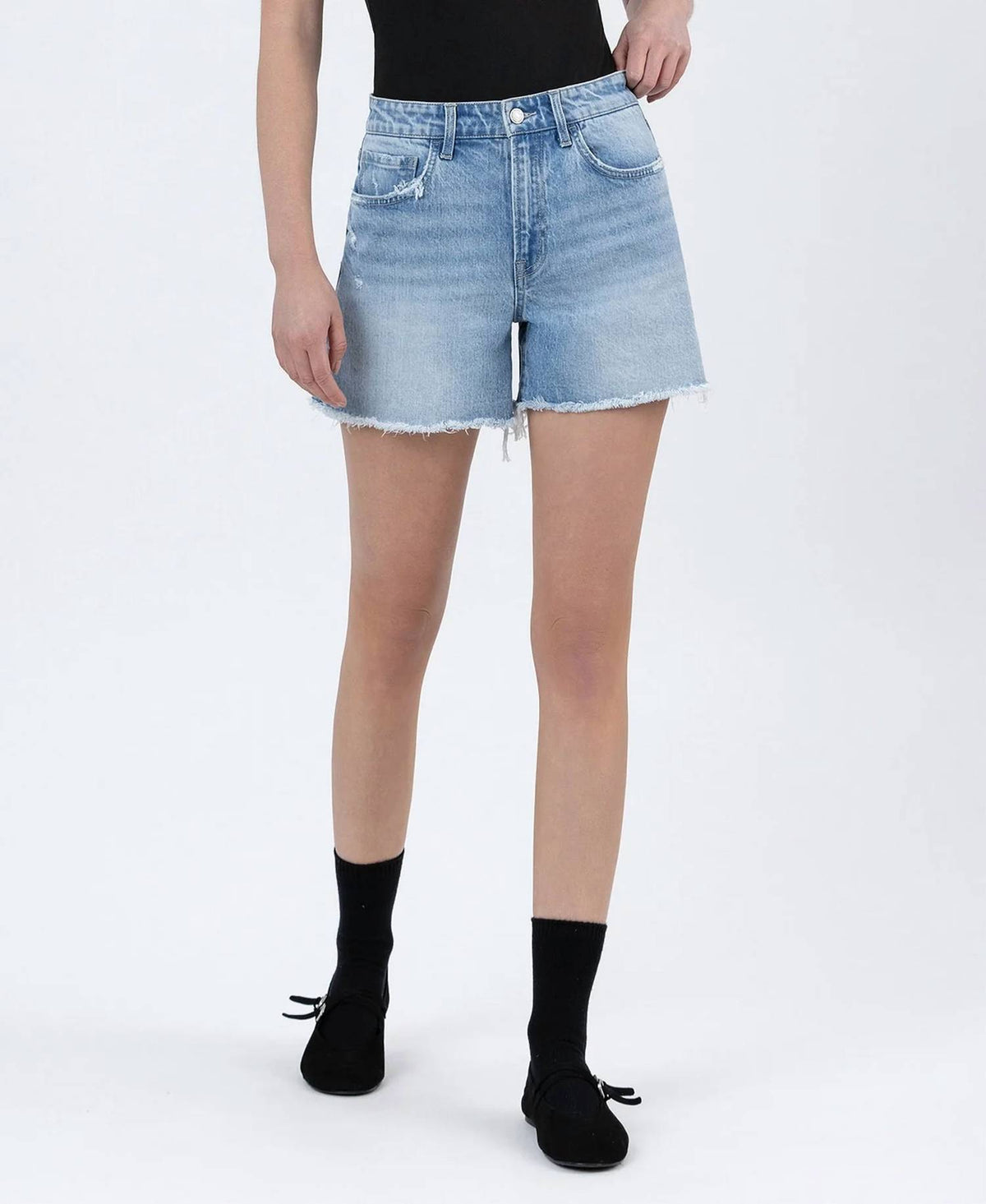Vervet By Flying Monkey - High Rise Boyfriend Denim Shorts