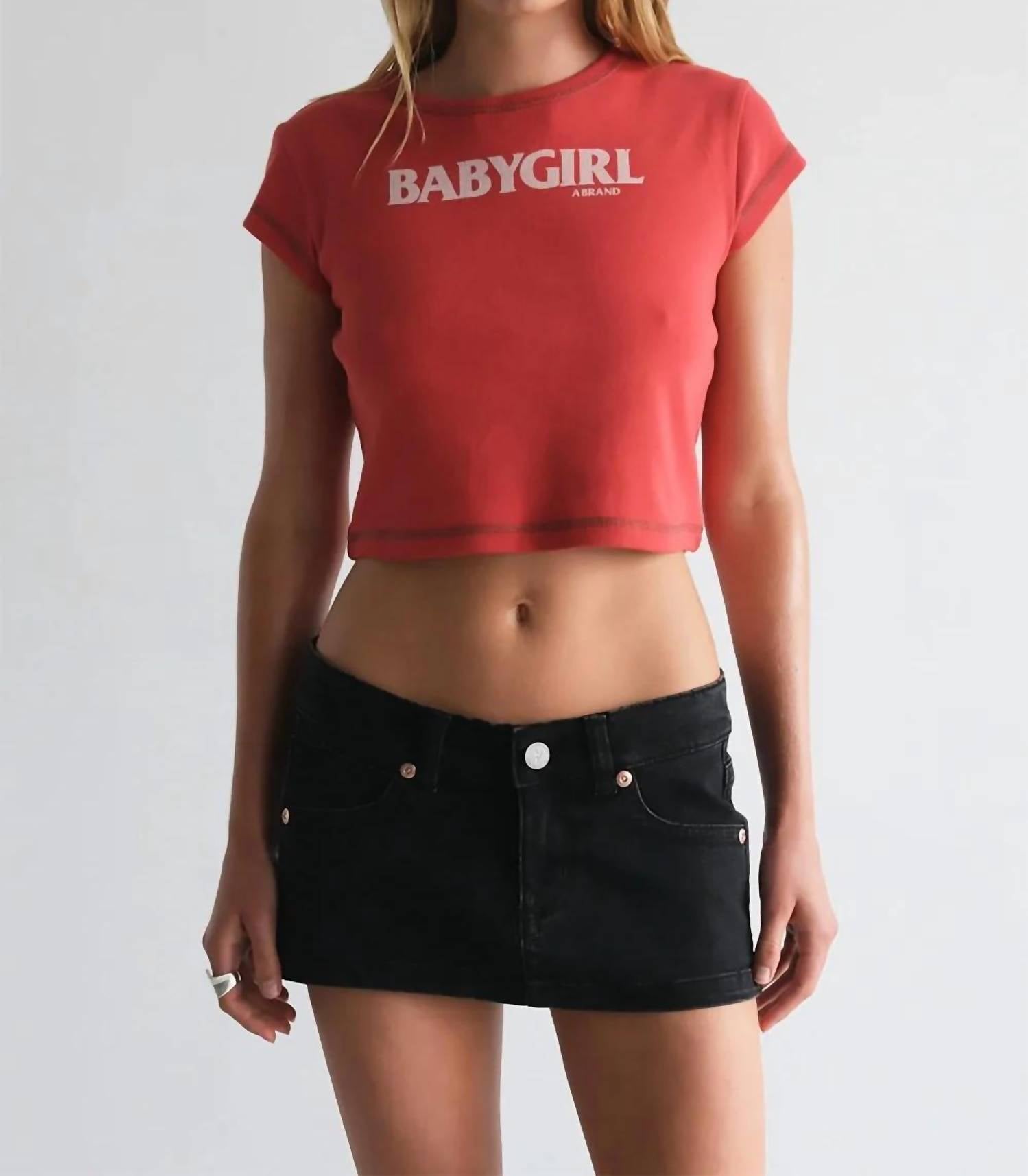 Abrand Jeans - BABYGIRL RIB CROPPED TEE