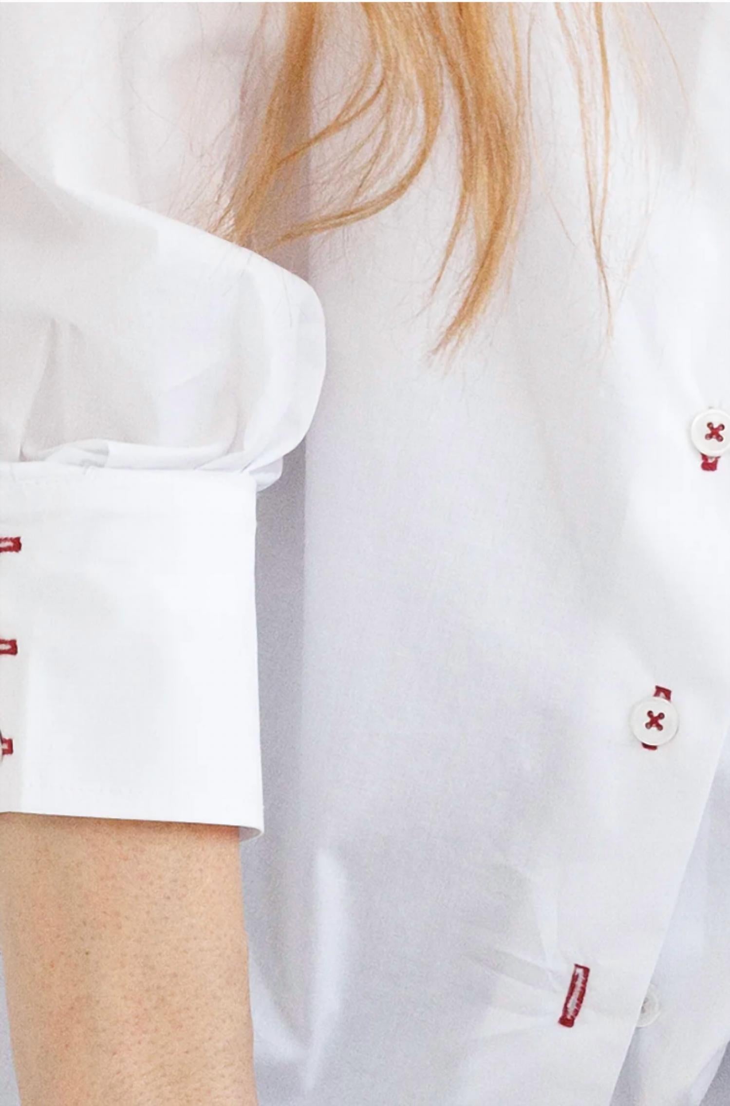 Go by Go Silk Classic Crisp Really Shirt in white - women's long sleeve top - alternate view