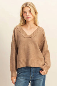 Hyfve - Long Sleeve V Neck Sweater