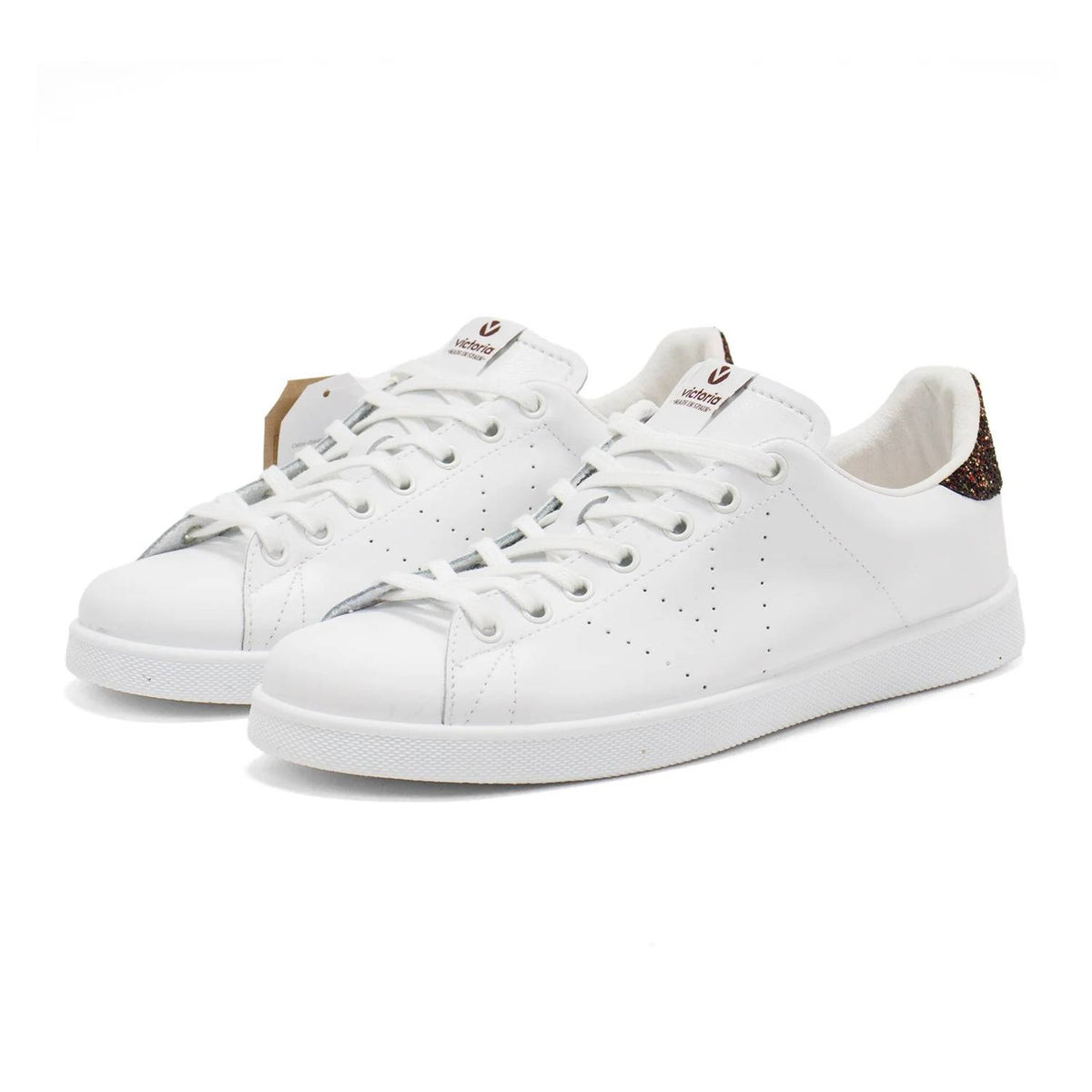 Victoria - Women's Glitter Leather Sneakers