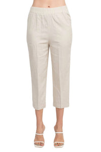 Land'N Sea - Women's Waist Slit Bottom Linen Gaucho Pant