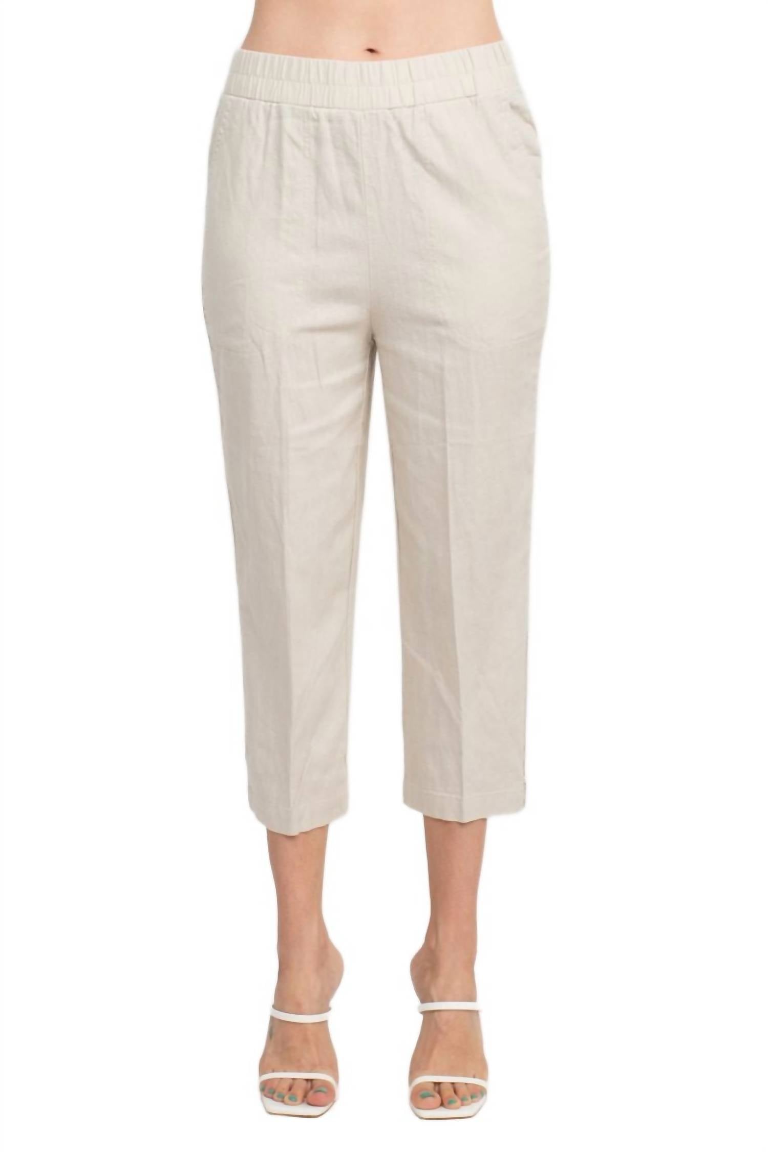 Land'N Sea - Women's Waist Slit Bottom Linen Gaucho Pant