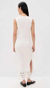 Ganni - Crochet V- Neck Midi Dress