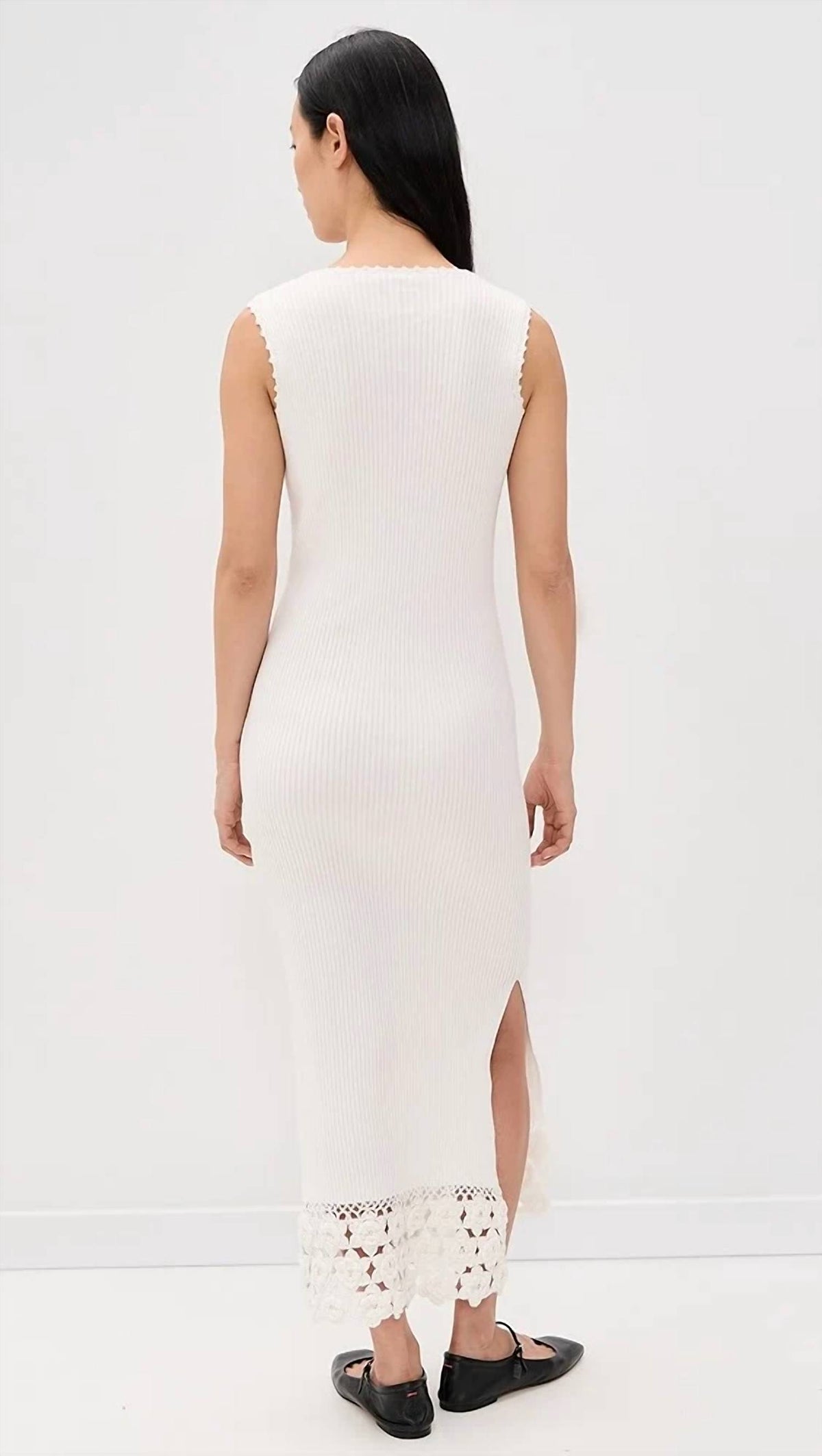 Ganni - Crochet V- Neck Midi Dress