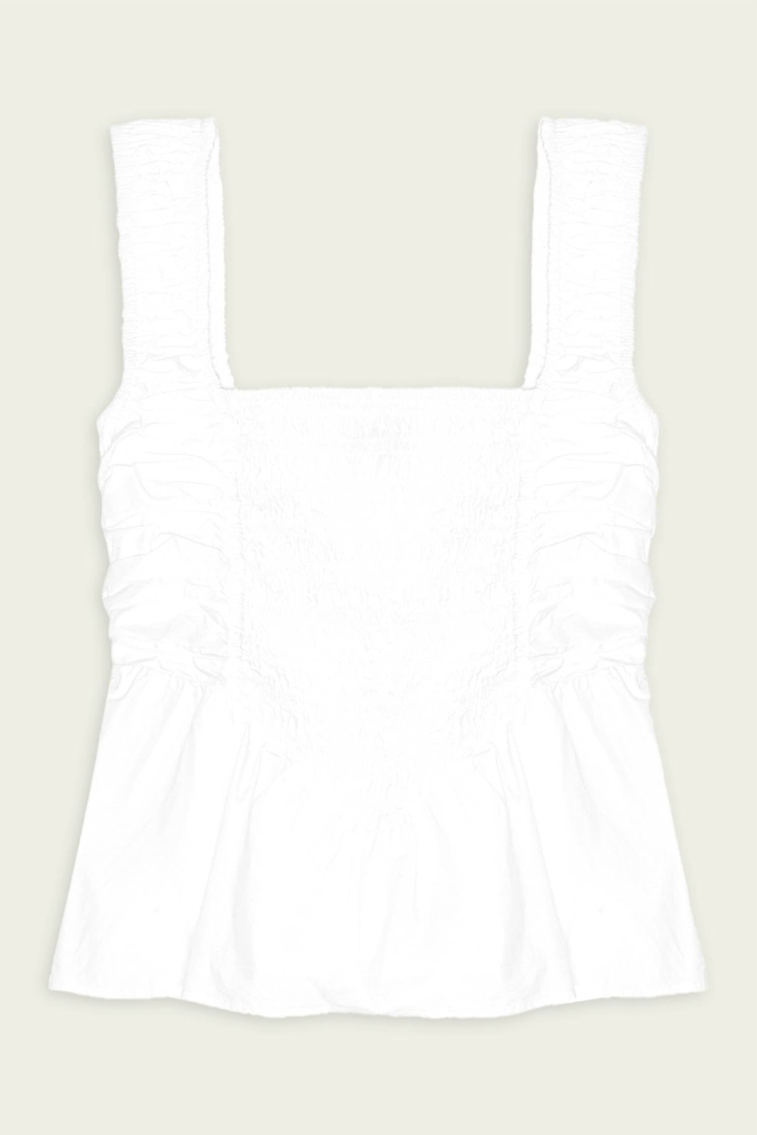 Ganni - Cotton Poplin Smock Strap Blouse