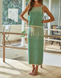 By Together - Knit Sweater Striped Midi Skirt
