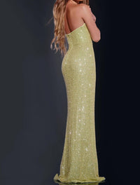 Jovani - Sparkling Strapless Gown With Deep V Neck