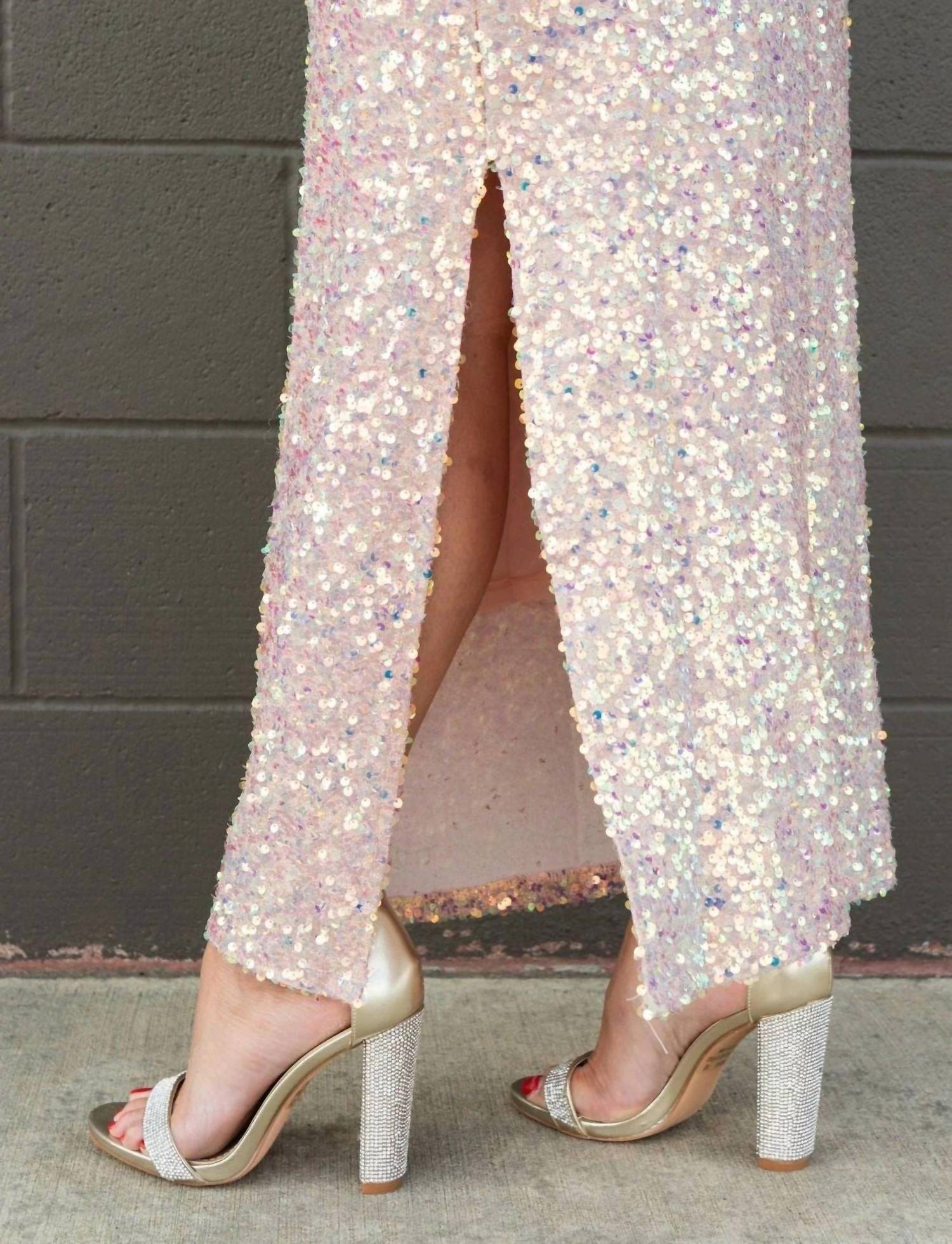 Olivaceous - Lily Sequin Maxi Dress