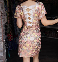 D.Ark - Sequined Floral Mini Dress