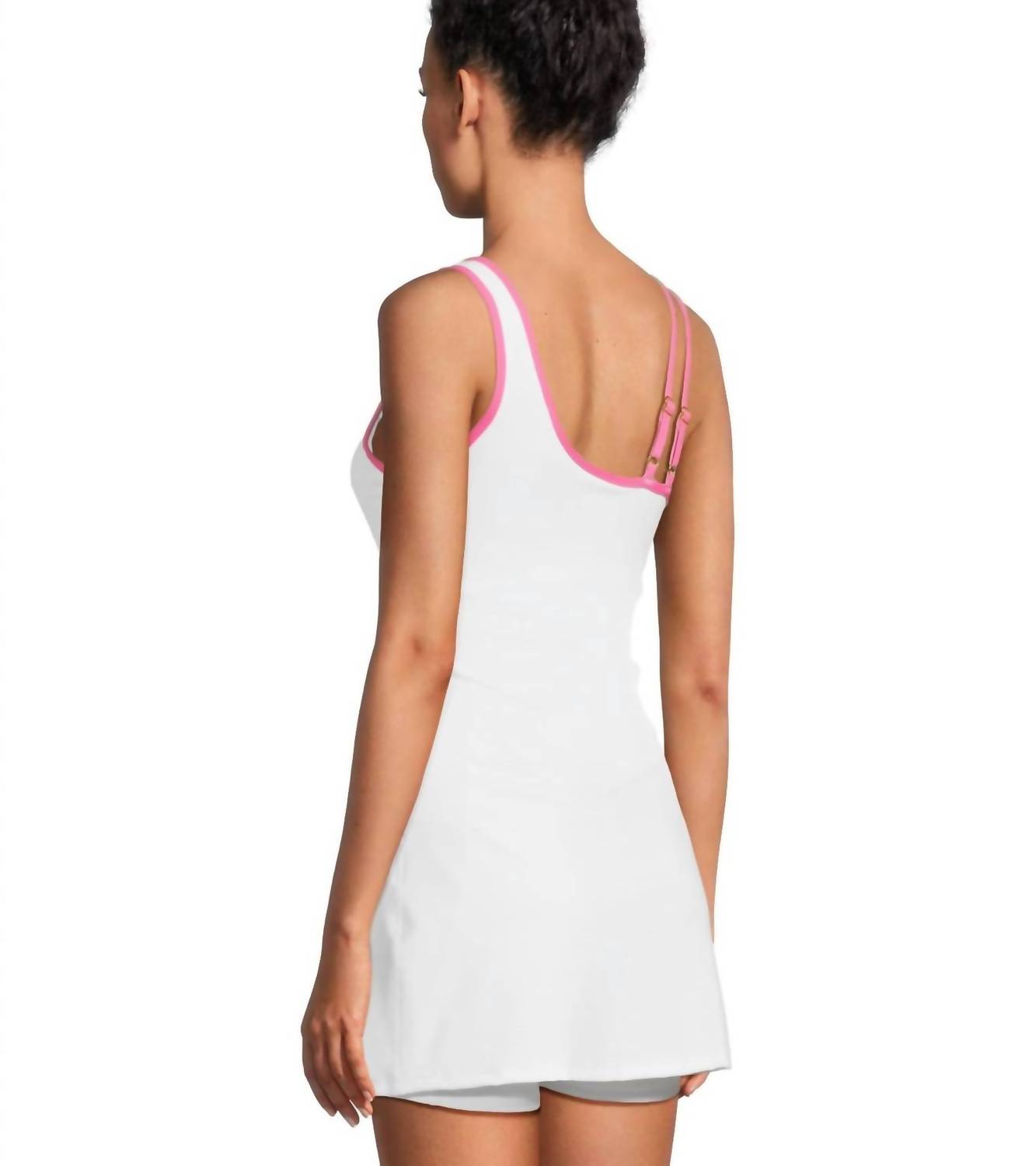 Beach Riot Quincy Mini Dress in strawberry cream - women's dress - detail view